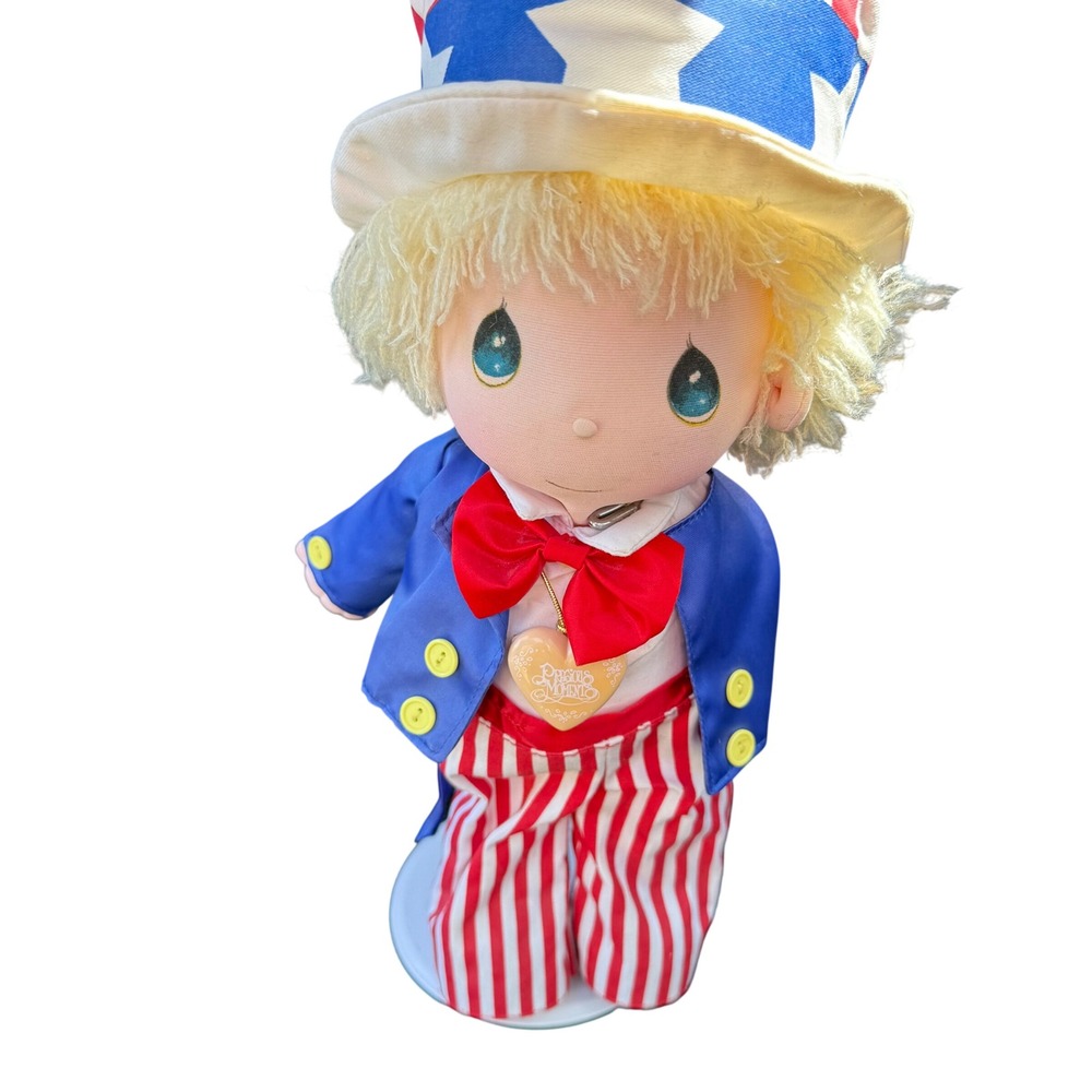 Precious Moments Uncle Sam Patriotic Plush Doll Americana Red White Blue Hat